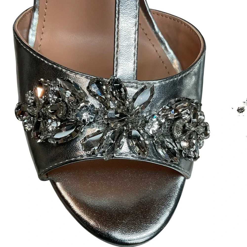 Lauren Lorraine Rhinestone Ornamented Sandal Stiletto Heeled Sandal Size 10‎ NWB